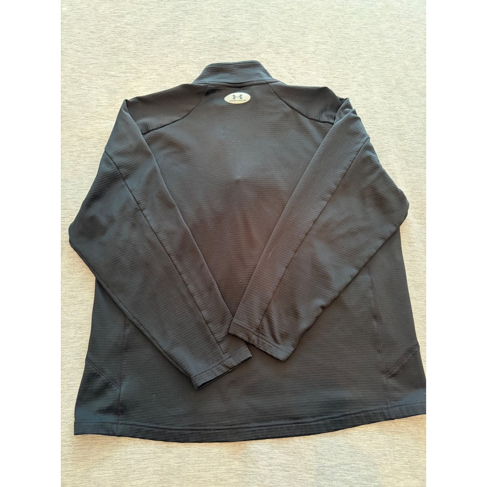 Under Armour Mens XL Black Quarter Zip Pullover Textured Waffle Knit Jacket